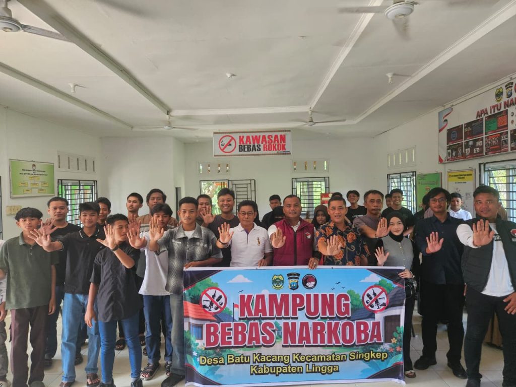 Katakan Tidak Pada Narkoba, Polres Lingga Gelar Sosialisasi dan Deklarasi Bersama Warga